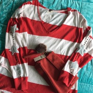 Free People Striped Rugby Shirt